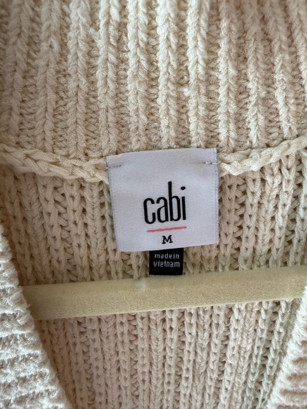 CAbi Croquet Pullover Knit Sweater V-Neck Cotton/Lyocell Blend size M - Picture 4 of 8